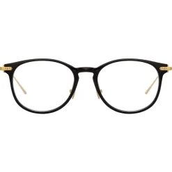 Linda Farrow - Linear Fuller D-Frame Optical Glasses in Black - LF01C1OPT - Linda Farrow Eyewear - Avvenice