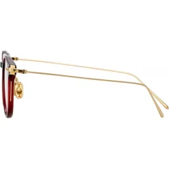 Linda Farrow - Linear Fuller A D-Frame Optical Glasses in Burgundy - LF01AC4OPT - Linda Farrow Eyewear - Avvenice