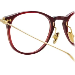 Linda Farrow - Linear Fuller A D-Frame Optical Glasses in Burgundy - LF01AC4OPT - Linda Farrow Eyewear - Avvenice