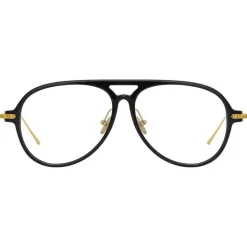 Linda Farrow - Linear Gilles A Aviator Optical Glasses in Black - LF24AC1OPT - Linda Farrow Eyewear - Avvenice