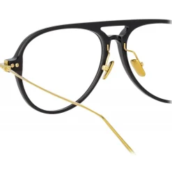 Linda Farrow - Linear Gilles A Aviator Optical Glasses in Black - LF24AC1OPT - Linda Farrow Eyewear - Avvenice