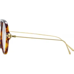 Linda Farrow - Linear Gilles A Aviator Optical Glasses in Tortoiseshell - LF24AC2OPT - Linda Farrow Eyewear - Avvenice