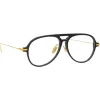 Linda Farrow - Linear Gilles Aviator Optical Glasses in Black - LF24C1OPT - Linda Farrow Eyewear - Avvenice
