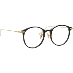 Linda Farrow - Linear Gray Oval Optical Glasses in Black - LF02C1OPT - Linda Farrow Eyewear - Avvenice