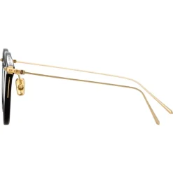 Linda Farrow - Linear Gray A Oval Optical Glasses in Black - LF02AC1OPT - Linda Farrow Eyewear - Avvenice