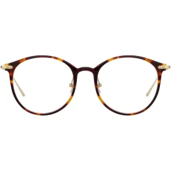 Linda Farrow - Linear Gray Oval Optical Glasses in Tortoiseshell - LF02C3OPT - Linda Farrow Eyewear - Avvenice