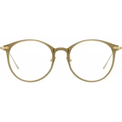 Linda Farrow - Linear Gray Oval Optical Glasses in Khaki - LF02C7OPT - Linda Farrow Eyewear - Avvenice