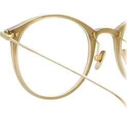 Linda Farrow - Linear Gray Oval Optical Glasses in Khaki - LF02C7OPT - Linda Farrow Eyewear - Avvenice