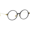 Linda Farrow - Linear Savoye A Round Optical Glasses in Black - LF09AC1OPT - Linda Farrow Eyewear - Avvenice