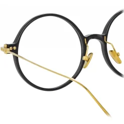 Linda Farrow - Linear Savoye A Round Optical Glasses in Black - LF09AC1OPT - Linda Farrow Eyewear - Avvenice