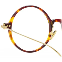 Linda Farrow - Linear Savoye A Round Optical Glasses in Tortoiseshell - LF09AC3OPT - Linda Farrow Eyewear - Avvenice