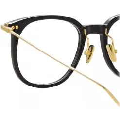 Linda Farrow - Linear Stern Square Optical Glasses in Black - LF04C1OPT - Linda Farrow Eyewear - Avvenice