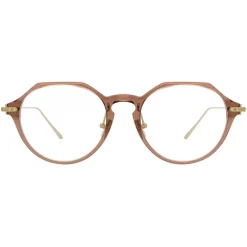 Linda Farrow - Linear Wren A Angular Optical Glasses in Tobacco - LF05AC5OPT - Linda Farrow Eyewear - Avvenice