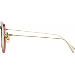 Linda Farrow - Linear Wren A Angular Optical Glasses in Tobacco - LF05AC5OPT - Linda Farrow Eyewear - Avvenice