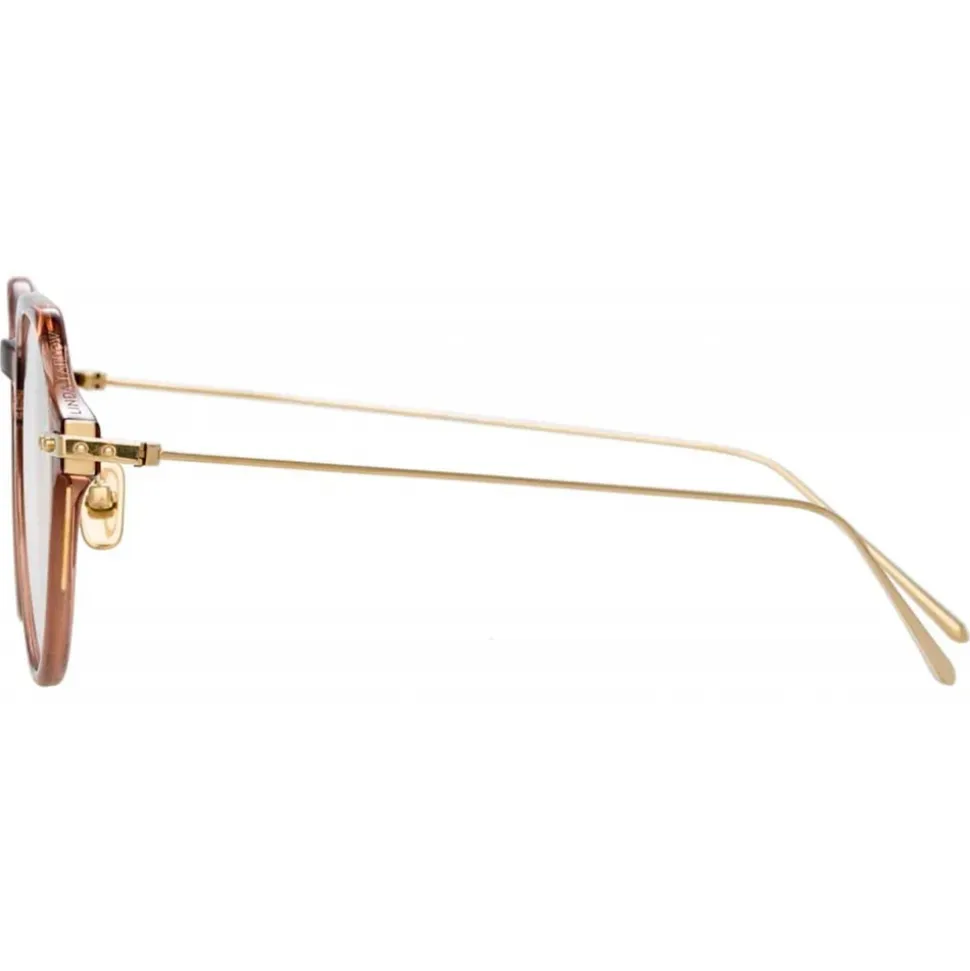 Linda Farrow - Linear Wren A Angular Optical Glasses in Tobacco - LF05AC5OPT - Linda Farrow Eyewear - Avvenice