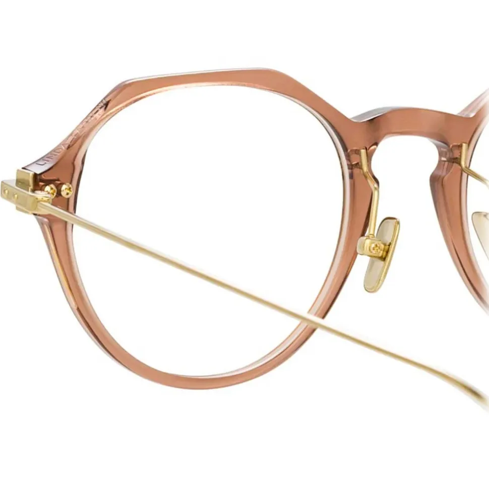 Linda Farrow - Linear Wren A Angular Optical Glasses in Tobacco - LF05AC5OPT - Linda Farrow Eyewear - Avvenice