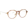 Linda Farrow - Linear Wren Angular Optical Glasses in Tobacco - LF05C5OPT - Linda Farrow Eyewear - Avvenice