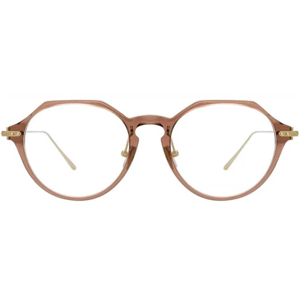 Linda Farrow - Linear Wren Angular Optical Glasses in Tobacco - LF05C5OPT - Linda Farrow Eyewear - Avvenice