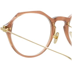 Linda Farrow - Linear Wren Angular Optical Glasses in Tobacco - LF05C5OPT - Linda Farrow Eyewear - Avvenice