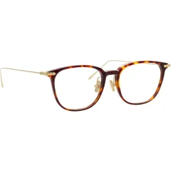 Linda Farrow - Linear Wright A Rectangular Optical Glasses in Tortoiseshell - LF07AC3OPT - Linda Farrow Eyewear - Avvenice