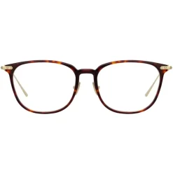 Linda Farrow - Linear Wright A Rectangular Optical Glasses in Tortoiseshell - LF07AC3OPT - Linda Farrow Eyewear - Avvenice