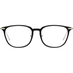 Linda Farrow - Linear Wright A Rectangular Optical Glasses in Black - LF07AC2OPT - Linda Farrow Eyewear - Avvenice