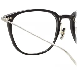Linda Farrow - Linear Wright A Rectangular Optical Glasses in Black - LF07AC2OPT - Linda Farrow Eyewear - Avvenice