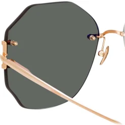 Linda Farrow - Lisette Oversized Sunglasses in Rose Gold - LFL1314C1SUN - Linda Farrow Eyewear - Avvenice