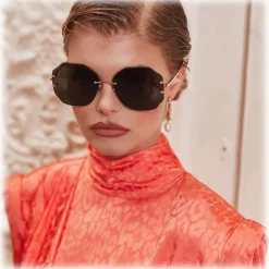 Linda Farrow - Lisette Oversized Sunglasses in Rose Gold - LFL1314C1SUN - Linda Farrow Eyewear - Avvenice