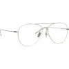 Linda Farrow - Lloyds A Aviator Optical Glasses in White Gold - LF31AC6OPT - Linda Farrow Eyewear - Avvenice