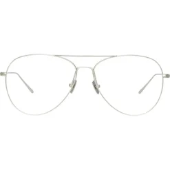 Linda Farrow - Lloyds A Aviator Optical Glasses in White Gold - LF31AC6OPT - Linda Farrow Eyewear - Avvenice