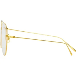 Linda Farrow - Lloyds A Aviator Optical Glasses in Yellow Gold - LF31AC5OPT - Linda Farrow Eyewear - Avvenice