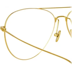 Linda Farrow - Lloyds A Aviator Optical Glasses in Yellow Gold - LF31AC5OPT - Linda Farrow Eyewear - Avvenice