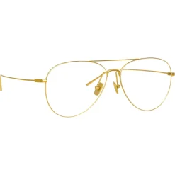Linda Farrow - Lloyds Aviator Optical Glasses in Yellow Gold - LF31C5OPT - Linda Farrow Eyewear - Avvenice