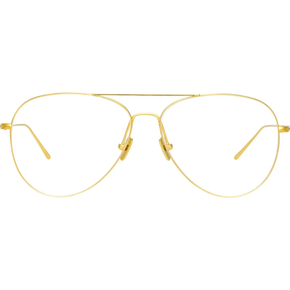 Linda Farrow - Lloyds Aviator Optical Glasses in Yellow Gold - LF31C5OPT - Linda Farrow Eyewear - Avvenice