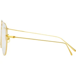 Linda Farrow - Lloyds Aviator Optical Glasses in Yellow Gold - LF31C5OPT - Linda Farrow Eyewear - Avvenice