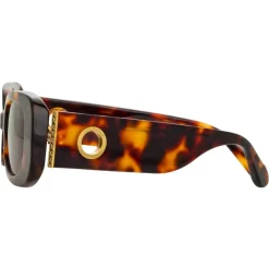 Linda Farrow - Lola Rectangular Sunglasses in Tortoiseshell - LFL1117C2SUN - Linda Farrow Eyewear - Avvenice