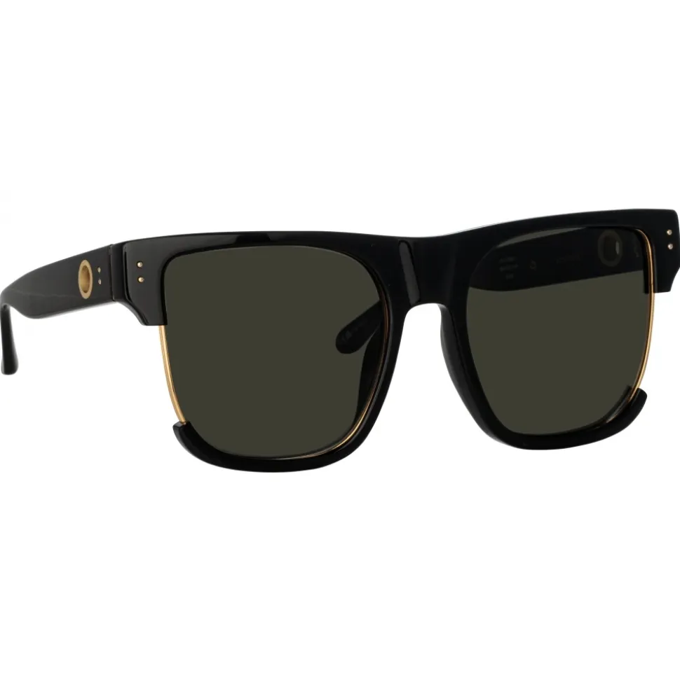 Linda Farrow - Lomas D-Frame Sunglasses in Black - LFL1438C1SUN - Linda Farrow Eyewear - Avvenice