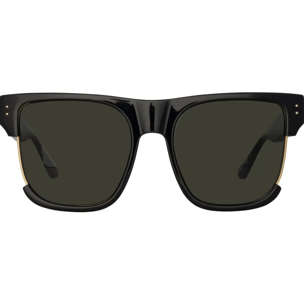 Linda Farrow - Lomas D-Frame Sunglasses in Black - LFL1438C1SUN - Linda Farrow Eyewear - Avvenice