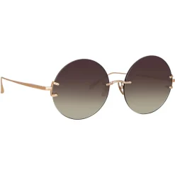 Linda Farrow - Lotus Round Sunglasses in Rose Gold - LFL1315C2SUN - Linda Farrow Eyewear - Avvenice
