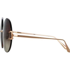 Linda Farrow - Lotus Round Sunglasses in Rose Gold - LFL1315C2SUN - Linda Farrow Eyewear - Avvenice