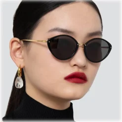 Linda Farrow - Lucy Cat Eye Sunglasses in Black - LFL1086C1SUN - Linda Farrow Eyewear - Avvenice