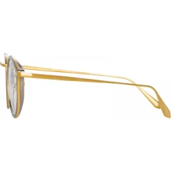 Linda Farrow - Luis Oval Optical Glasses in Yellow Gold White Gold - LFL1224C4OPT - Linda Farrow Eyewear - Avvenice