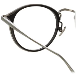 Linda Farrow - Luis Oval Optical Glasses in White Gold Black - LFL1224C3OPT - Linda Farrow Eyewear - Avvenice
