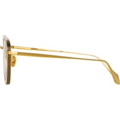 Linda Farrow - Luna Oval Optical Glasses in Yellow Gold - LFL1229C1OPT - Linda Farrow Eyewear - Avvenice