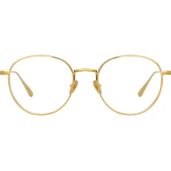 Linda Farrow - Luna Oval Optical Glasses in Yellow Gold - LFL1229C1OPT - Linda Farrow Eyewear - Avvenice
