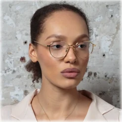 Linda Farrow - Luna Oval Optical Glasses in Yellow Gold - LFL1229C1OPT - Linda Farrow Eyewear - Avvenice