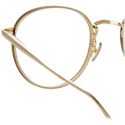Linda Farrow - Luna Oval Optical Glasses in Light Gold - LFL1229C3OPT - Linda Farrow Eyewear - Avvenice