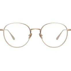 Linda Farrow - Luna Oval Optical Glasses in Light Gold - LFL1229C3OPT - Linda Farrow Eyewear - Avvenice