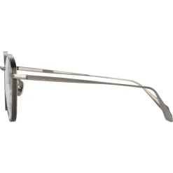 Linda Farrow - Luna Oval Optical Glasses in White Gold - LFL1229C2OPT - Linda Farrow Eyewear - Avvenice
